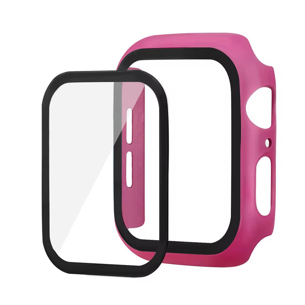 Hard Case With Tempered Glass Screen Protector For Apple Watch Multiple Colors Available