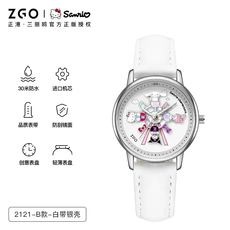 ZGO X Sanrio Watch Clock Fashion Quartz Watch Rotate The Dial
